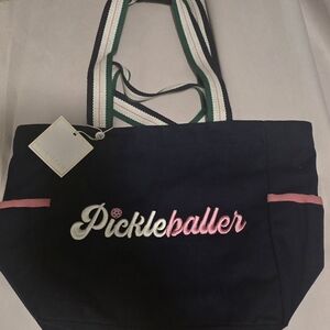 Shiraleah Navy Tote with Pink and White Accents